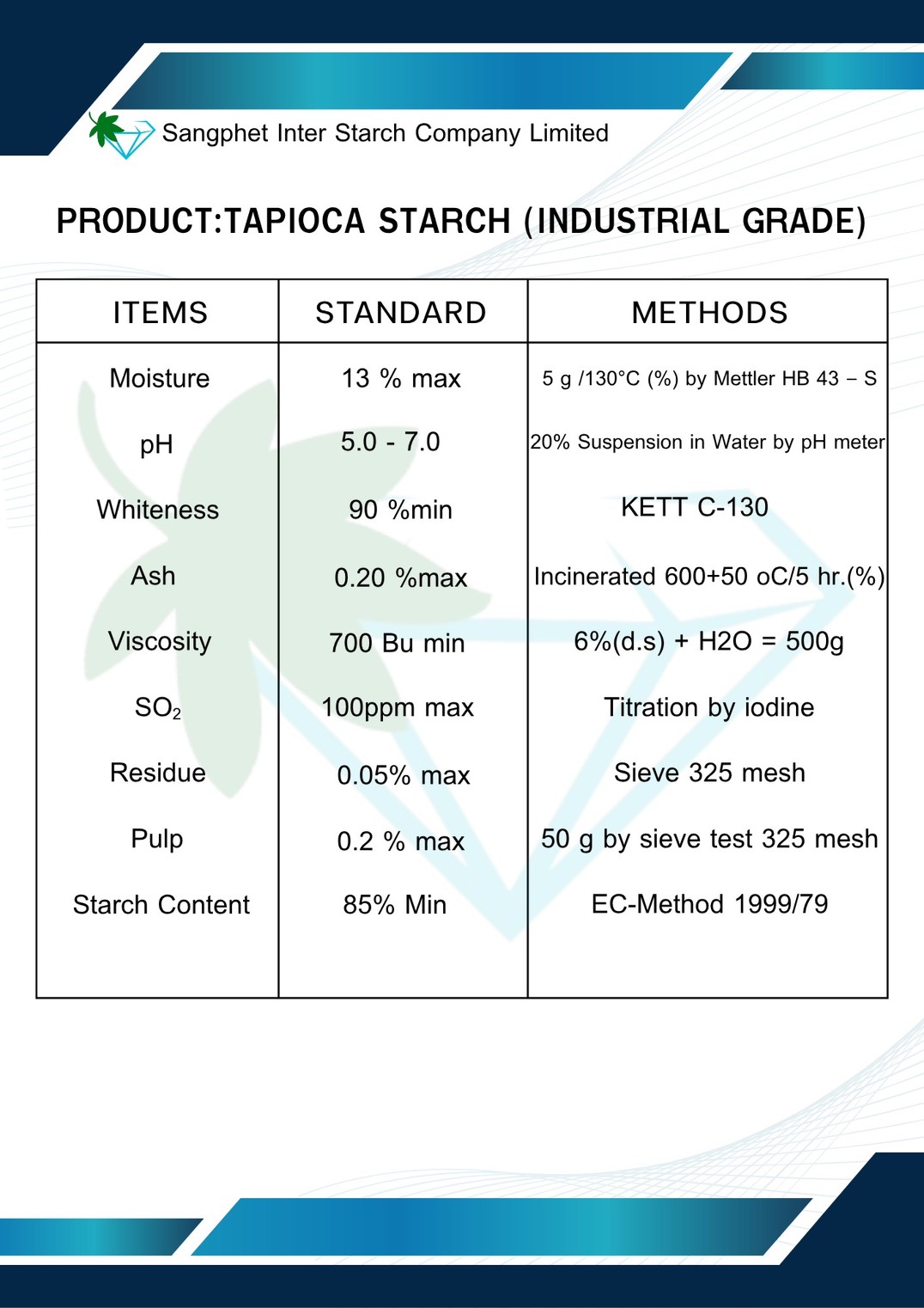 Industrial Grade Tapioca Starch