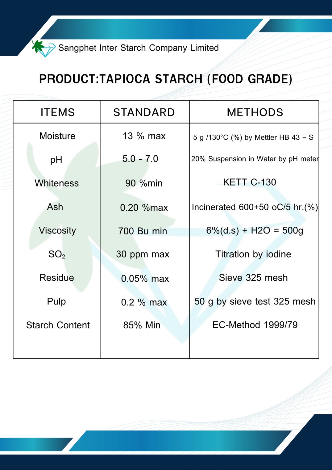 Food Grade Tapioca Starch